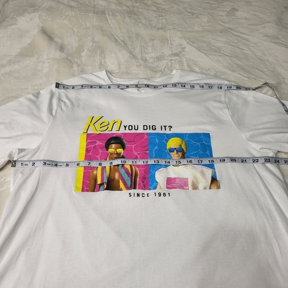 Old Navy White Graphic T-Shirt with Ken Print. Mens XXL - Picture 6 of 7